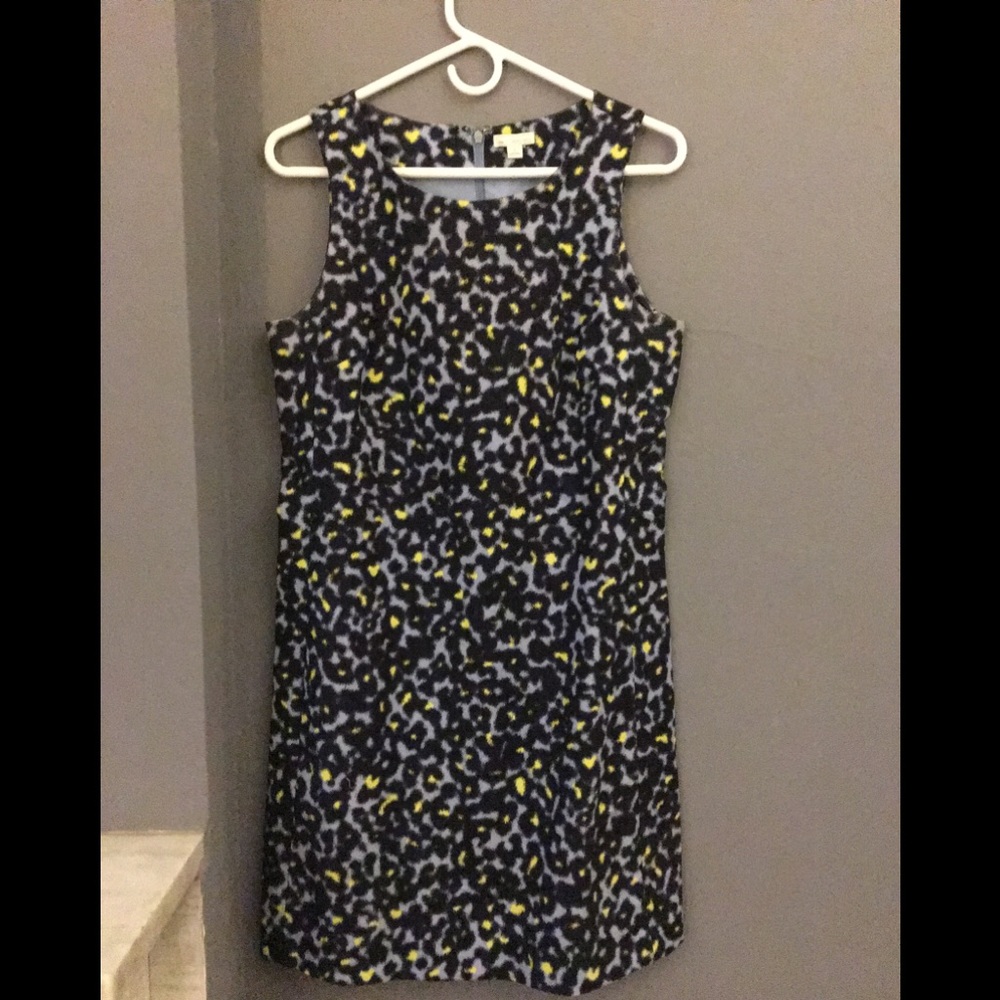 Gap Cheetah Spot Blue & Yellow Shift Dress (S)